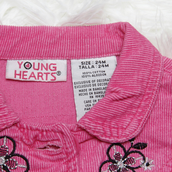 girls pink jacket with embroidery size 24M - Picture 2 of 4